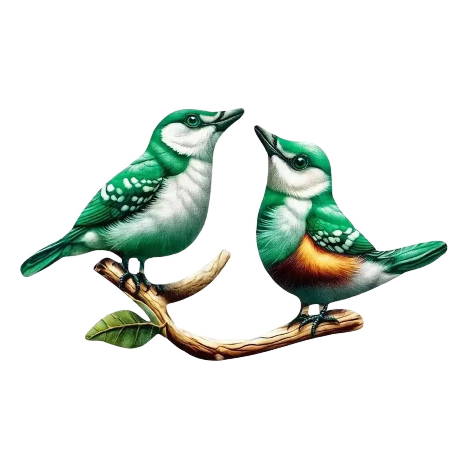 

Metal Wall Art Bird Sculpture Set for Indoor Outdoor Home Garden Living Room Bedroom Office Decoration Hanging Ornament One Size