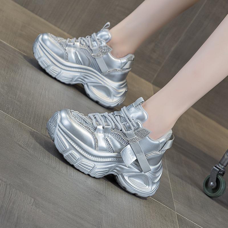 Dad Shoes Women's Summer 2025 New Internet Celebrity Fashion Inner Heightening Platform Soft Sole Muffin Sports and Leisure Women's Shoes