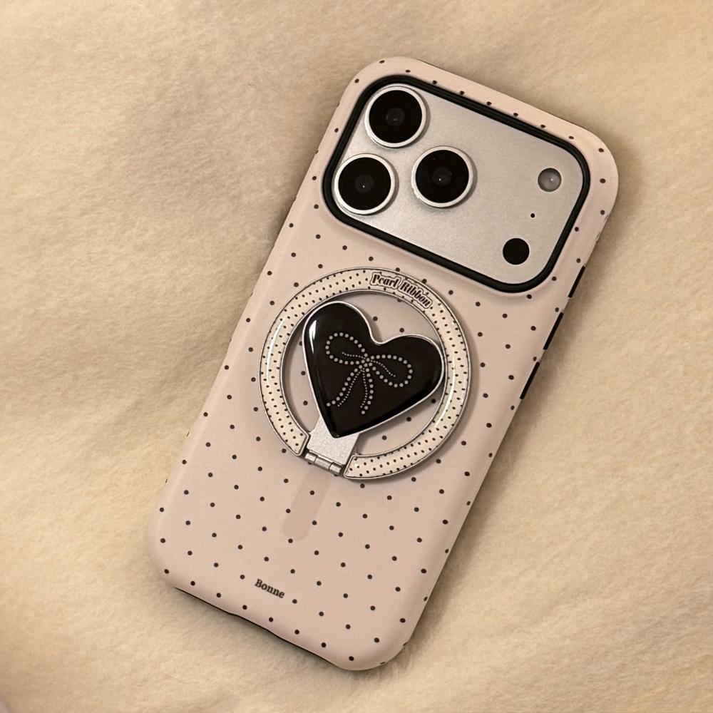 Pearl Bow Is Suitable for Apple 16 Mobile Phone Case IPhone17promax Film 14 Korean 11 Magnetic Bracket