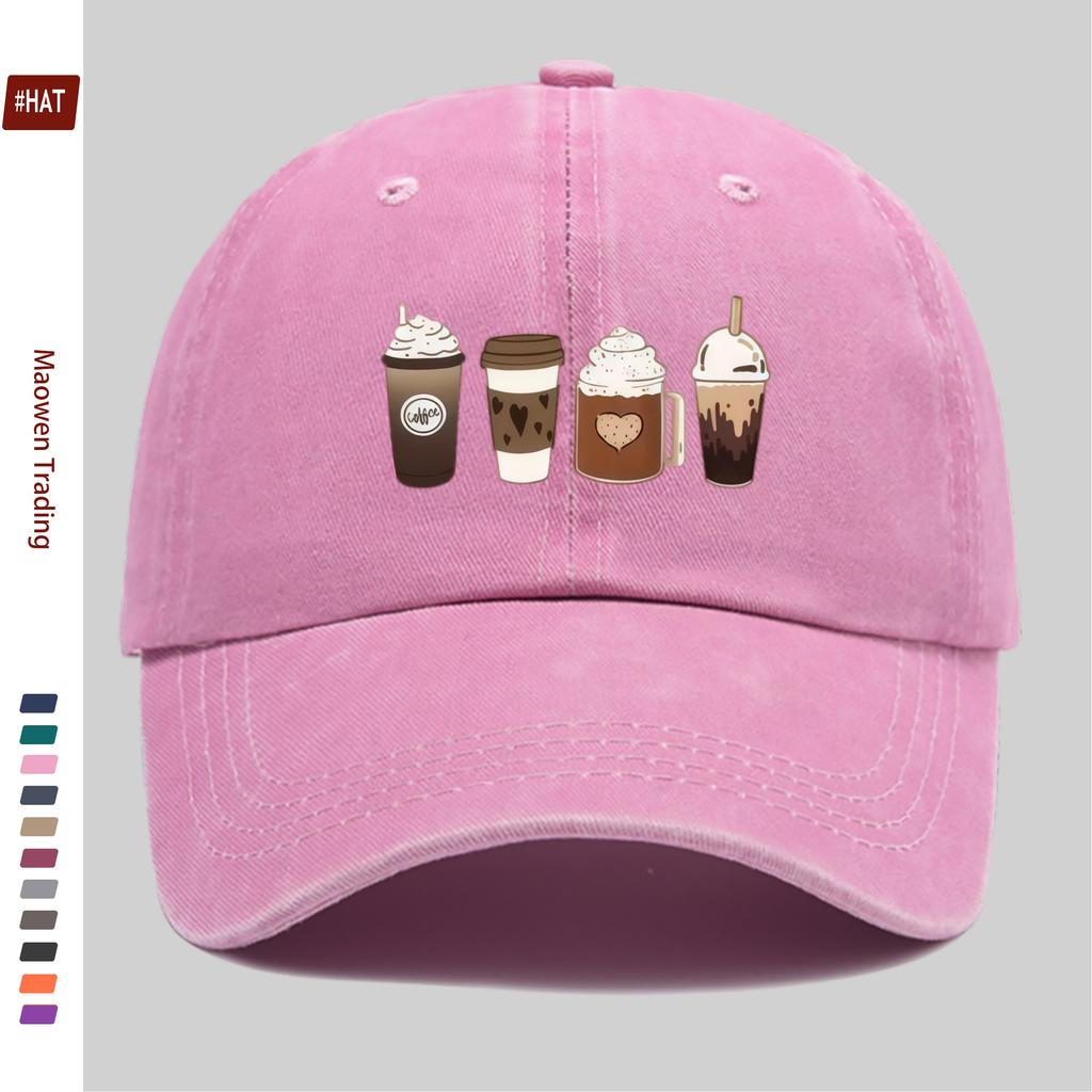 Pc Coffee Pattern Print Baseball Cap Casual Home Printed Design Leisure Hat Comfortable and Lightweight Trucker Sun Hat with