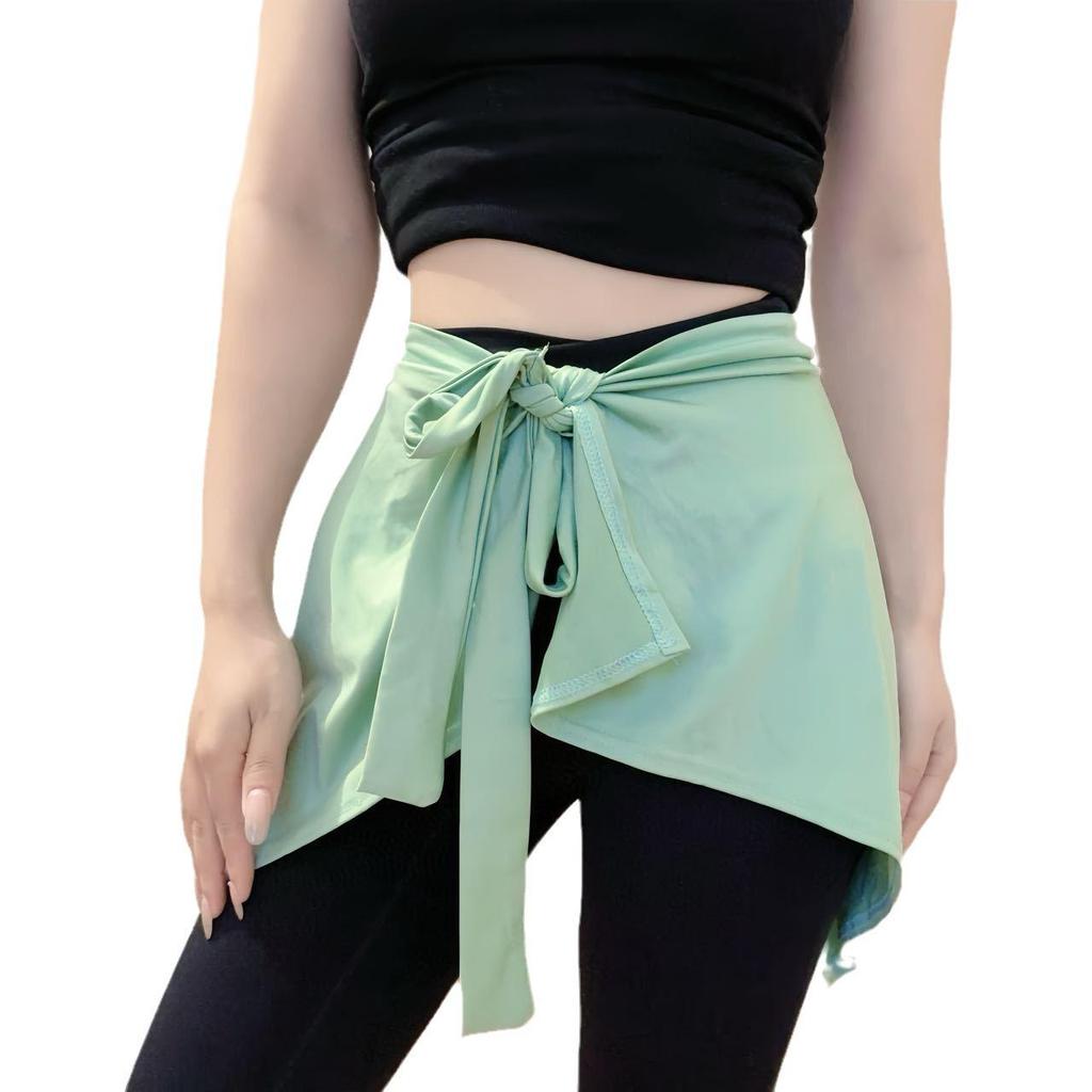 Versatile Ice Silk Yoga Shawl with Sun Protection & Hip-Covering Skirt Flap