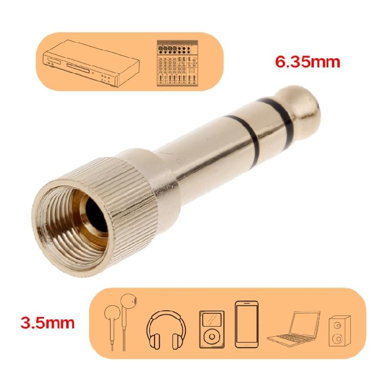 Portable 6.35mm to 3.5mm Socket Adapter Headphone Adapter 1/4 inch to 1/8 inch
