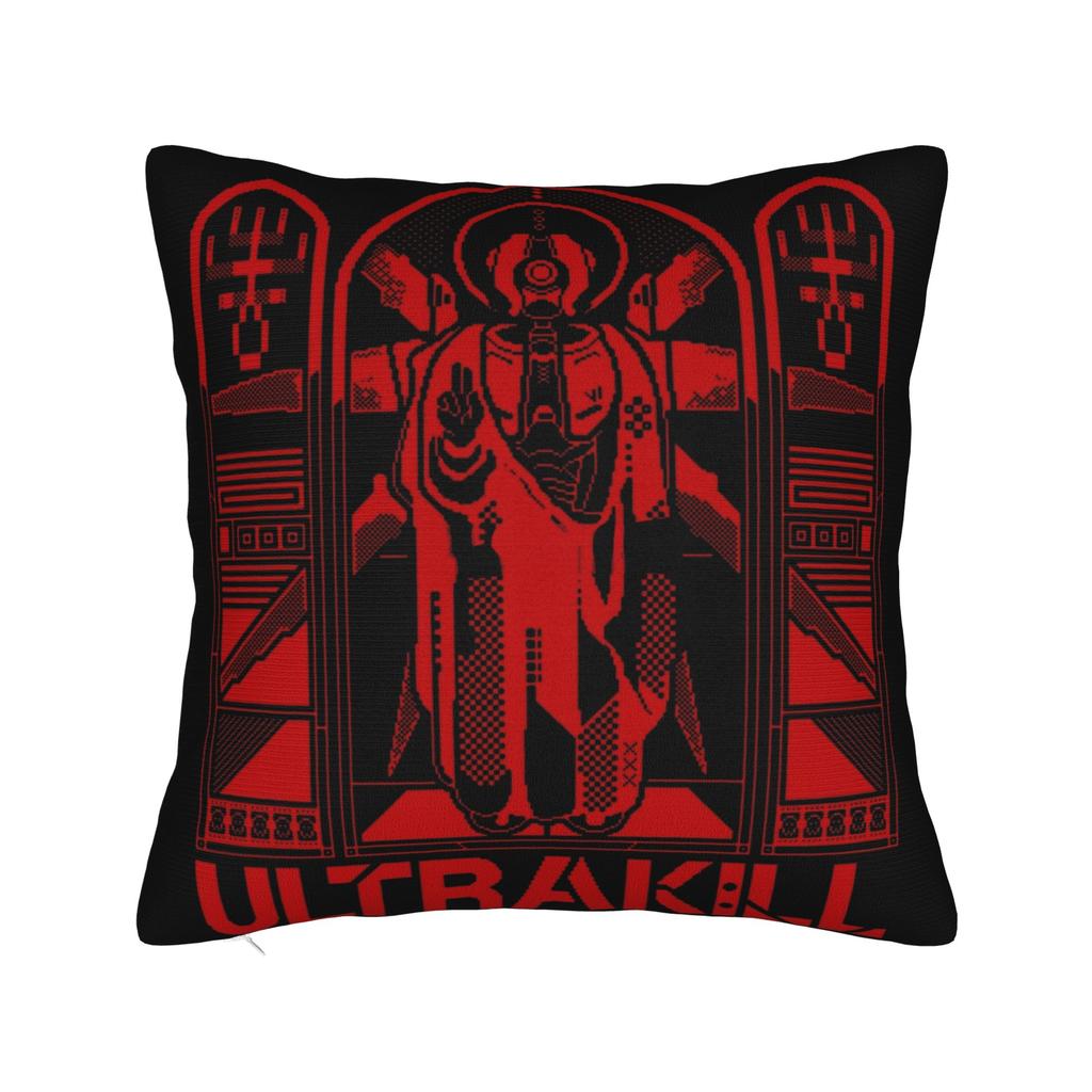 Подушки з принтом відеогри Ultrakill Наволочки для подушок Декор для теплої вітальні На блискавці Багаторозмірні