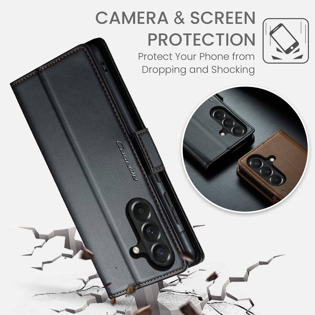 Für Samsung Galaxy A37 A57 Brieftaschen-Hülle mit Kartenhalter RFID-Blockierung PU-Leder Klapphülle Magnetverschluss Ständer Stoßfest