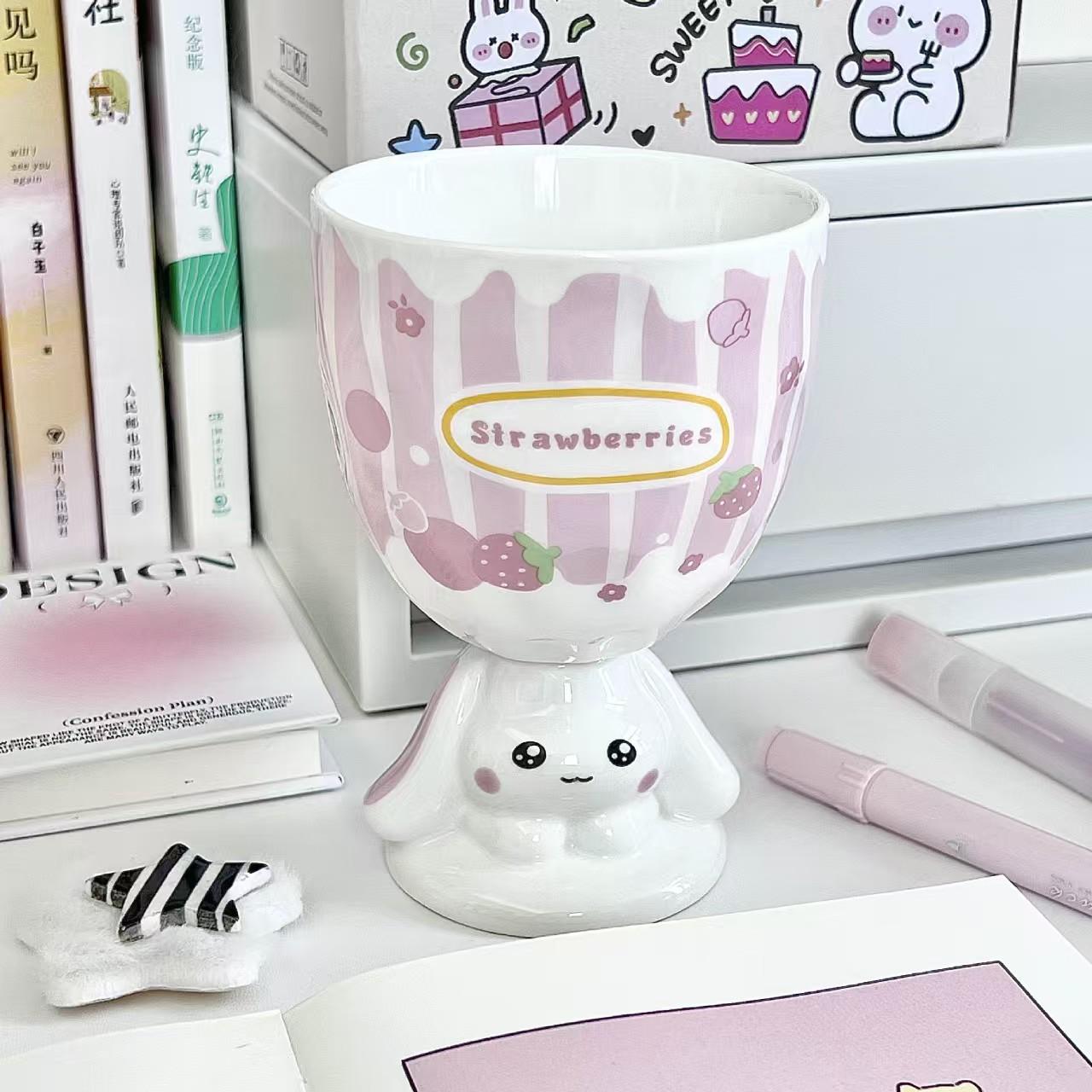 Ice Cream Cute Puppy Cup Wind Creative High Value Goblet Ceramic Mug Ice Cream Cup 280