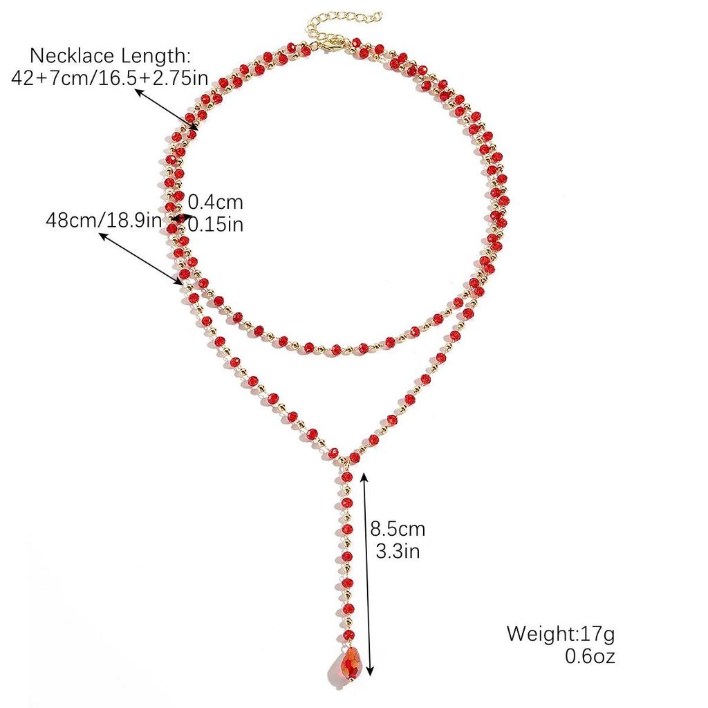 European & American Tassel Beaded Clavicle Crystal Necklace - Women's Fashion Jewelry