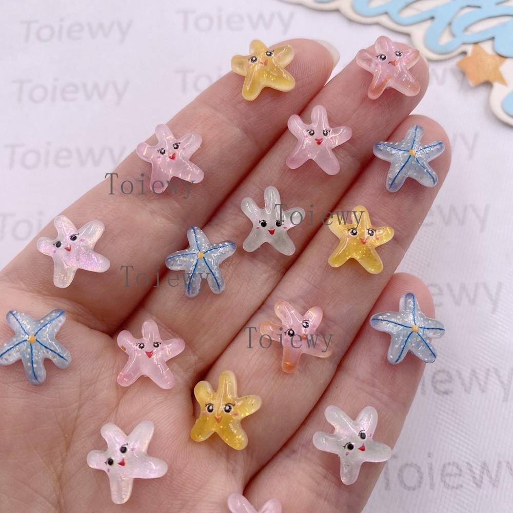 50pcs Resin Mini Colorful Mermaid Tail Shell Starfish Seahorse Conch Flatback Rhinestones Figurine Nail Art DIY Scrapbook Crafts