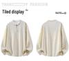 2025 Autumn/Winter Men's Trendy Heavyweight Round Neck Hoodie Pullover, Zippered Fake Two-Piece Long Sleeve Shirt