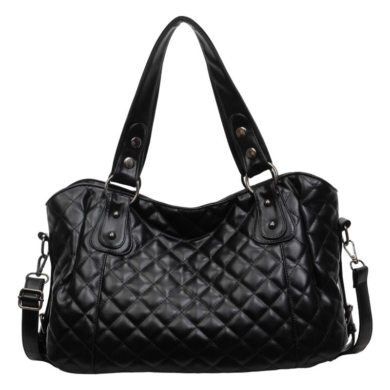 Tote Bag Women s Rhomboid Commuter Shoulder Bag Large Capacity Portable Commuter Bag чёрный