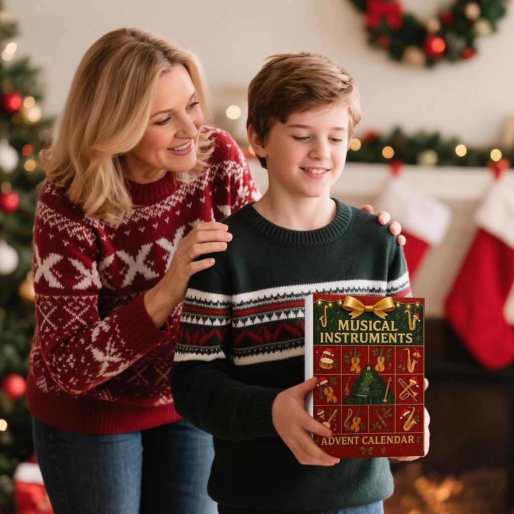 2D Flat Acrylic Mystery Box 24pcs Pendant With Airplane Box Funny Christmas Countdown Calendar