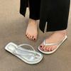 Damen Zehensteg-Flip-Flops 2025 Neu Sommer Outdoor Anti-Rutsch Slip-On Flache Sohle Strandsandalen PVC-Material