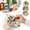 Cross Stitch Needlepoint Kit with Needle Thread Instructions Christmas Series Craft Needlework Multi-Purpose for Adults Beginner