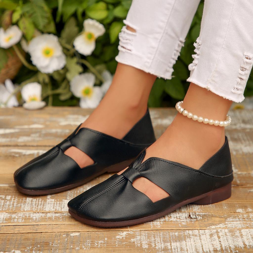 Fashion Women Flats Shoes Casual Leather Loafers Soft Bottom Slip on Ballet Flat Shoes Ladies New Comfortable Moccasins Sneakers Women