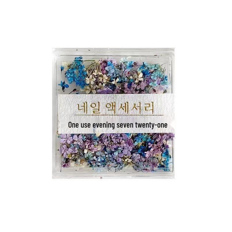 Japanese Fresh Dried Flower Nail Art Decorations: Colorful Petals & Mixed Materials for DIY
