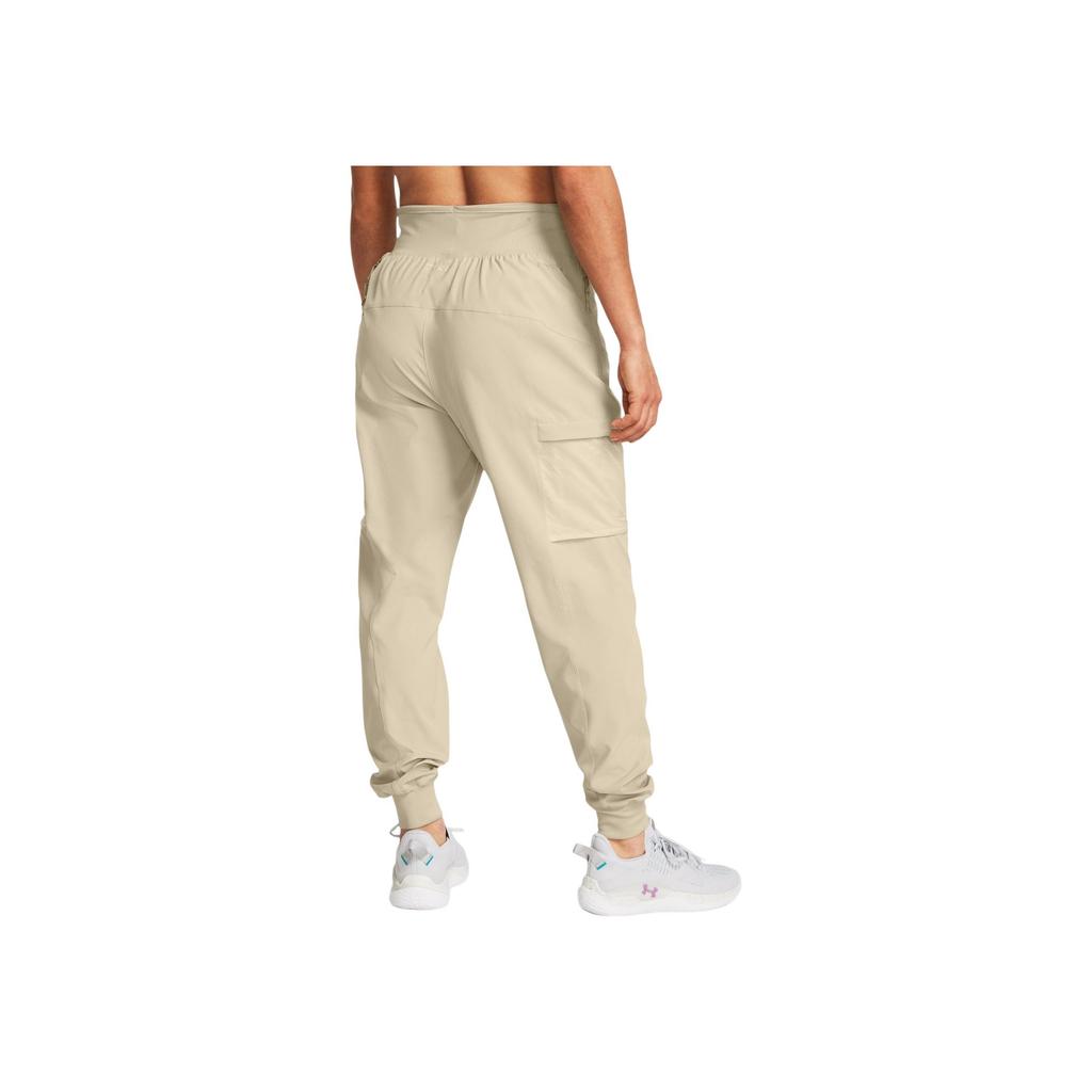 Under Armour Solid Color Casual High Waist Sports Pants Women Bottoms Beige 1383359-289