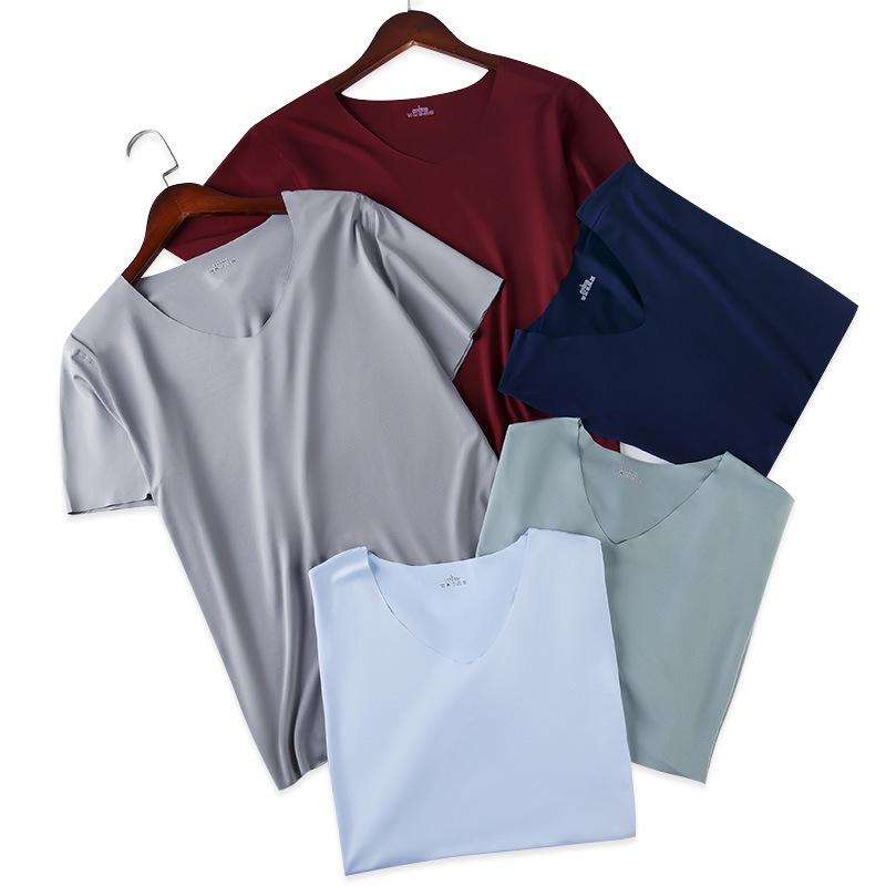 IJszijde Naadloos Slim Fit Heren T-shirt met Korte Mouwen voor de Zomer