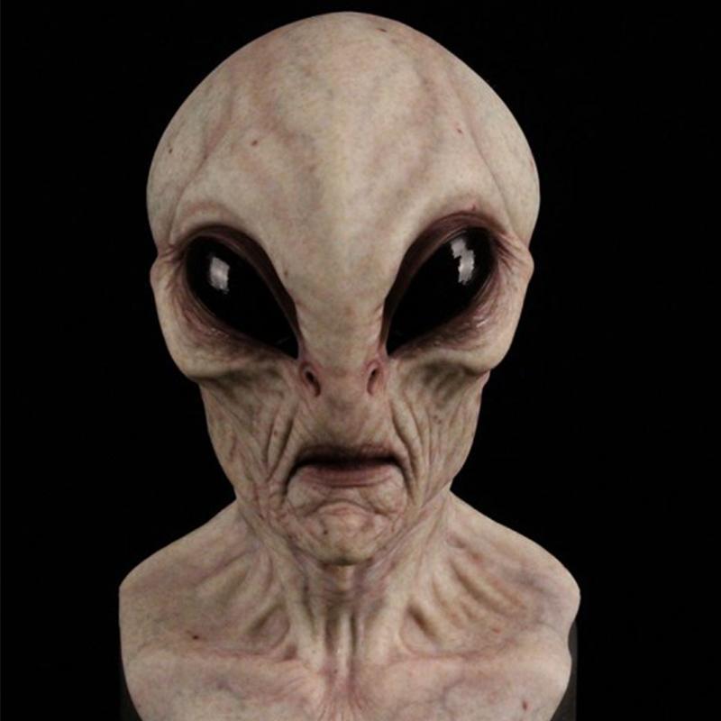 Best-selling Halloween alien mask horror headgear UFO Latex Mask Ball Party COS Peripheral