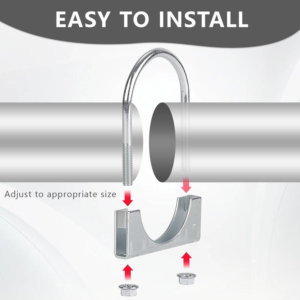 LCGP 2" Heavy Duty U Bolt Clamps Saddle Type Anti-Corrosion 2 Pack Muffler Clamps