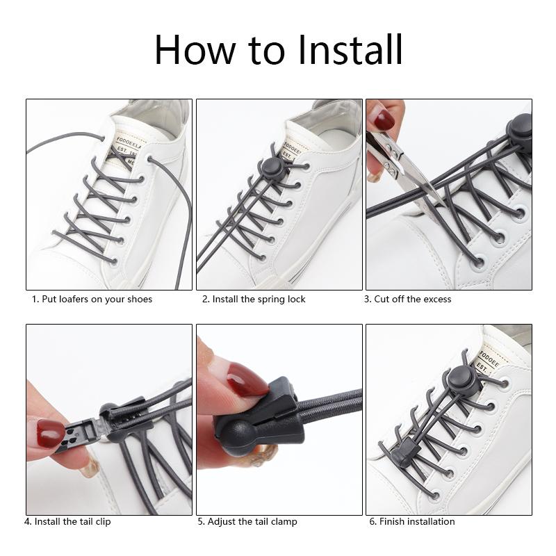 1 pár Elastické tkaničky Tkaničky do bot bez zavazování Unisex Rychlé tkaničky Kulaté gumičky Líné tkaničky Sportovní tkaničky do bot