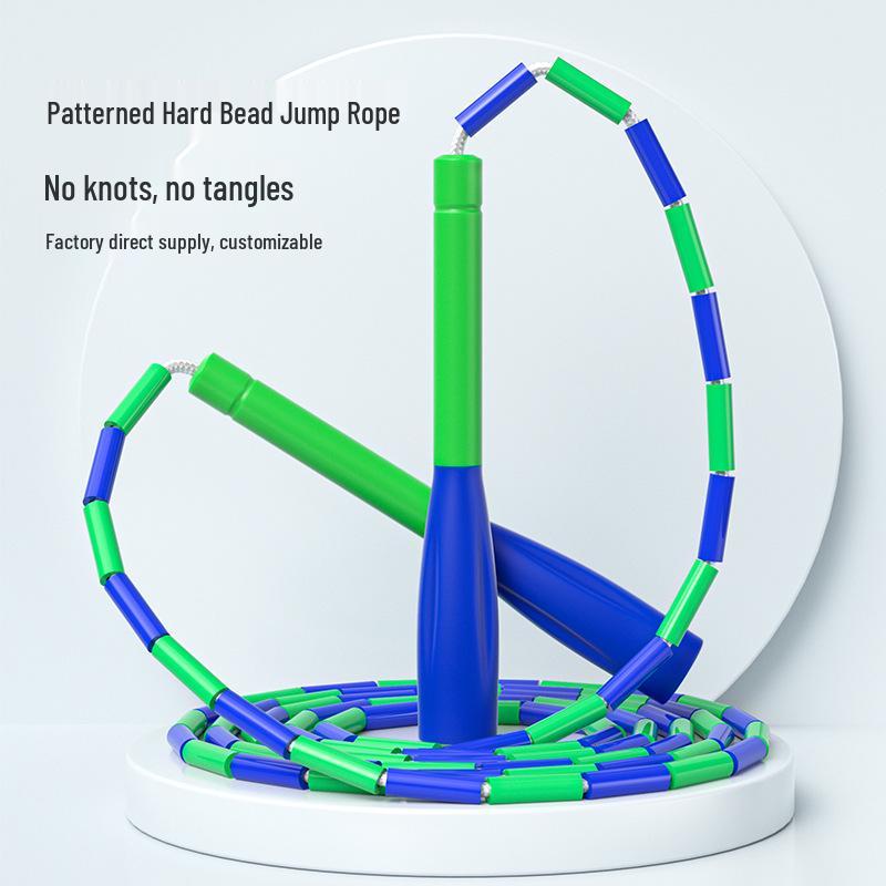 Adjustable Smooth Bamboo Jump Rope with Hard Beads for Children, Beginners, Adults - Ideal for Fitness and Sports Training