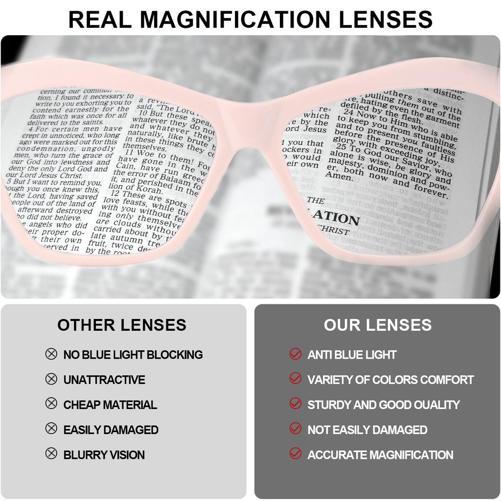 3PCS Fashion Cat Eye Reading Glasses Anti-Blue Light Presbyopia Farsighted Female Reading Glasses Male