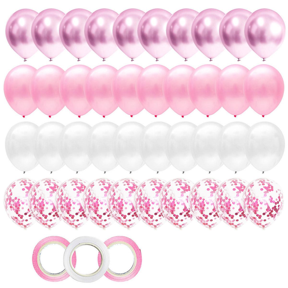 

40 шт. 12 дюймов розовые смешанные латексные шары для девочек на день рождения, женские украшения для свадебной вечеринки, детский душ, раскрытие пола, свадебный душ 12 inch