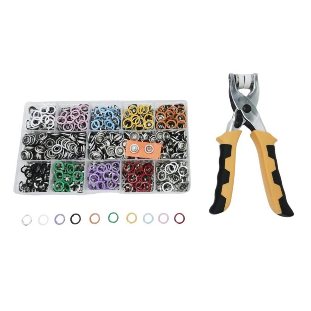 200set 11mm Metal Snap Button Fasteners With Tool Plier For Clothing Shoes Bags Craft Projects Garments And Accessories