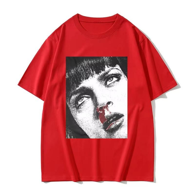 

2026Famous DirectorQuentin Tarantino Movie Pulp Fiction Kill Jhon TravoltaSame Style Tshirt Unisex Women Casual Cotton T Shirts S