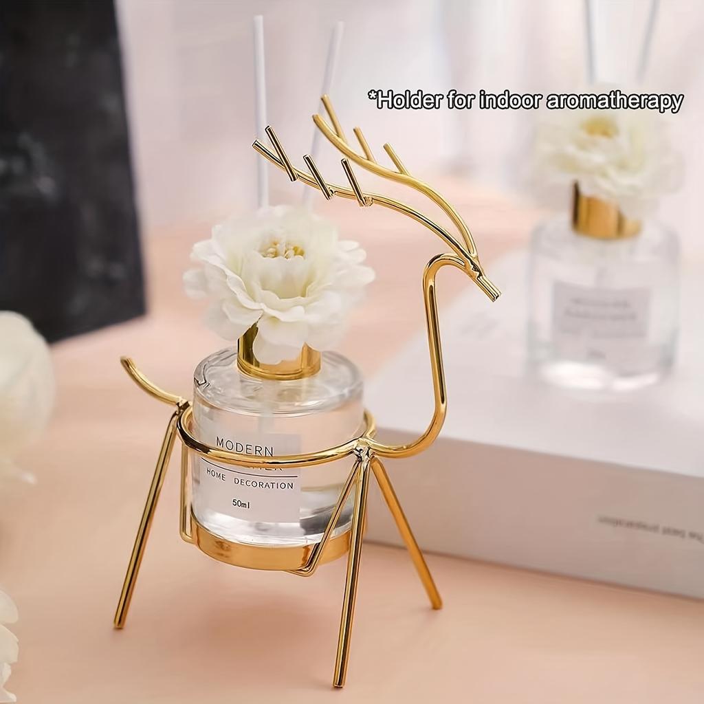 1set Iron Art Aromatherapy Candle Decoration Household Soybean Wax Fragrance Electroplated Candlestick with Hand Gift Ins Fragrance Essential Oil