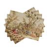 French Toile De Jouy Placemats Sets of 4 Waterproof Heat Resistant Linen Table Mats for Home Party Dining Table Decor 12x18 Inch