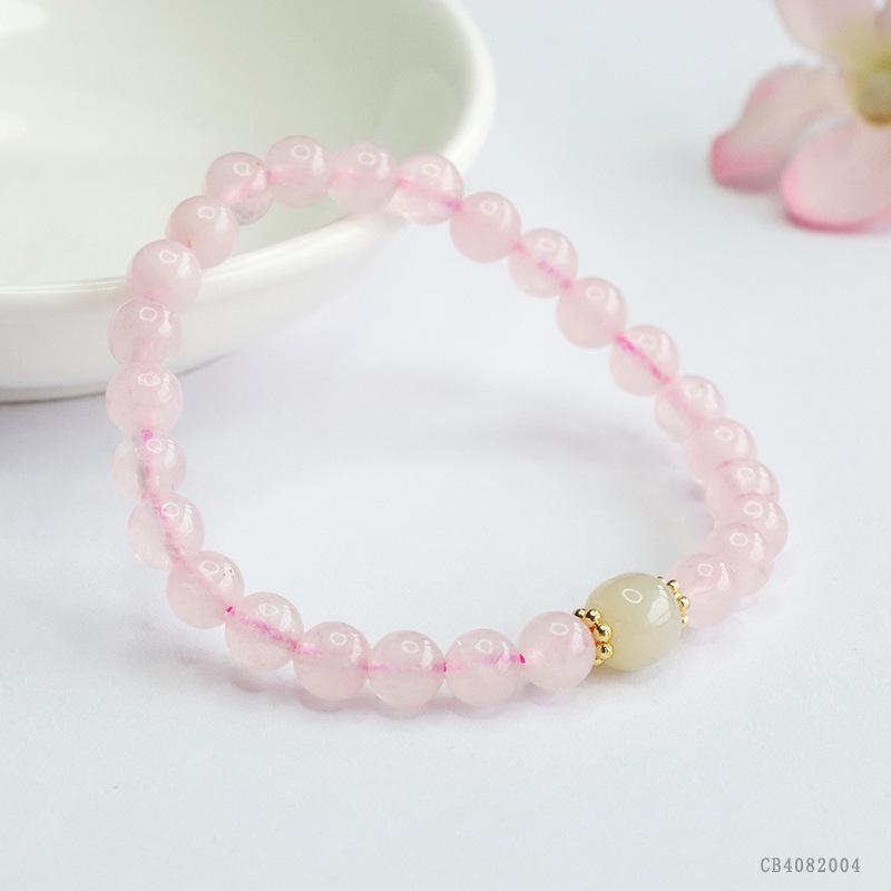 Juanyu Pink Crystal & Nephrite Jade Women's Bracelet