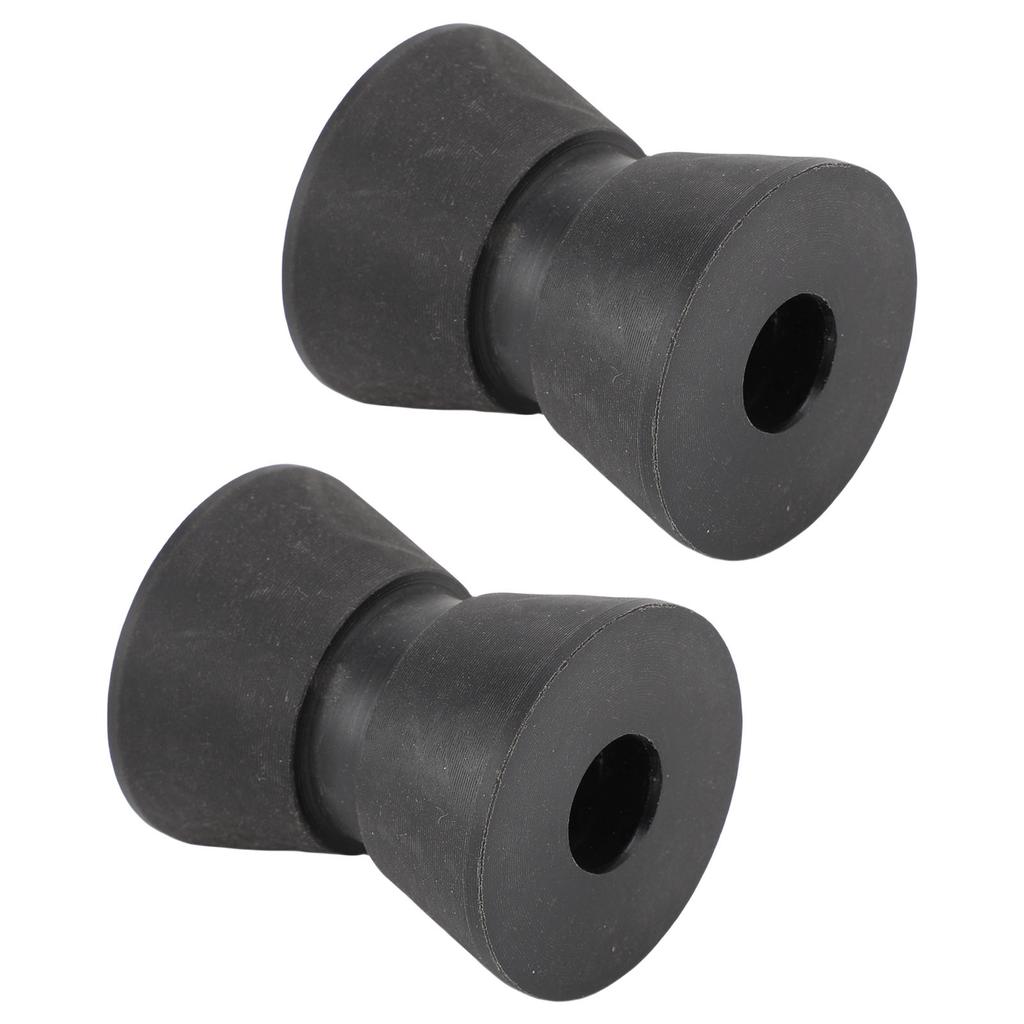 2Pcs Boat Trailer Roller 1.5 X 1.9in Nylon Anti Scratch Bow Roller Assembly for Yacht Marine Motorboat Black