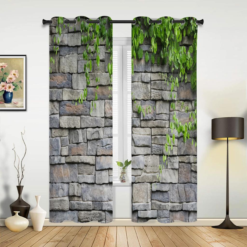 Green Leaf Ginkgo Modern Hall Curtains For Living Room Kitchen Boy Girl Bedroom Long Curtain For Windows Cortinas Home Decor