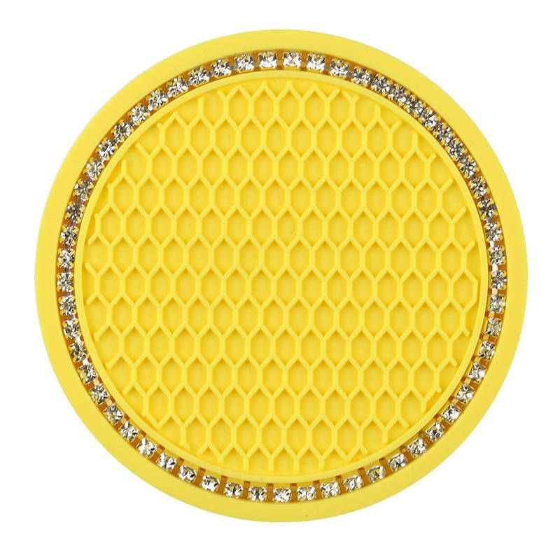 Creative Honeycomb Car Coaster: Cross-Border Multifunctional Storage with Rhinestone Anti-Slip Mat