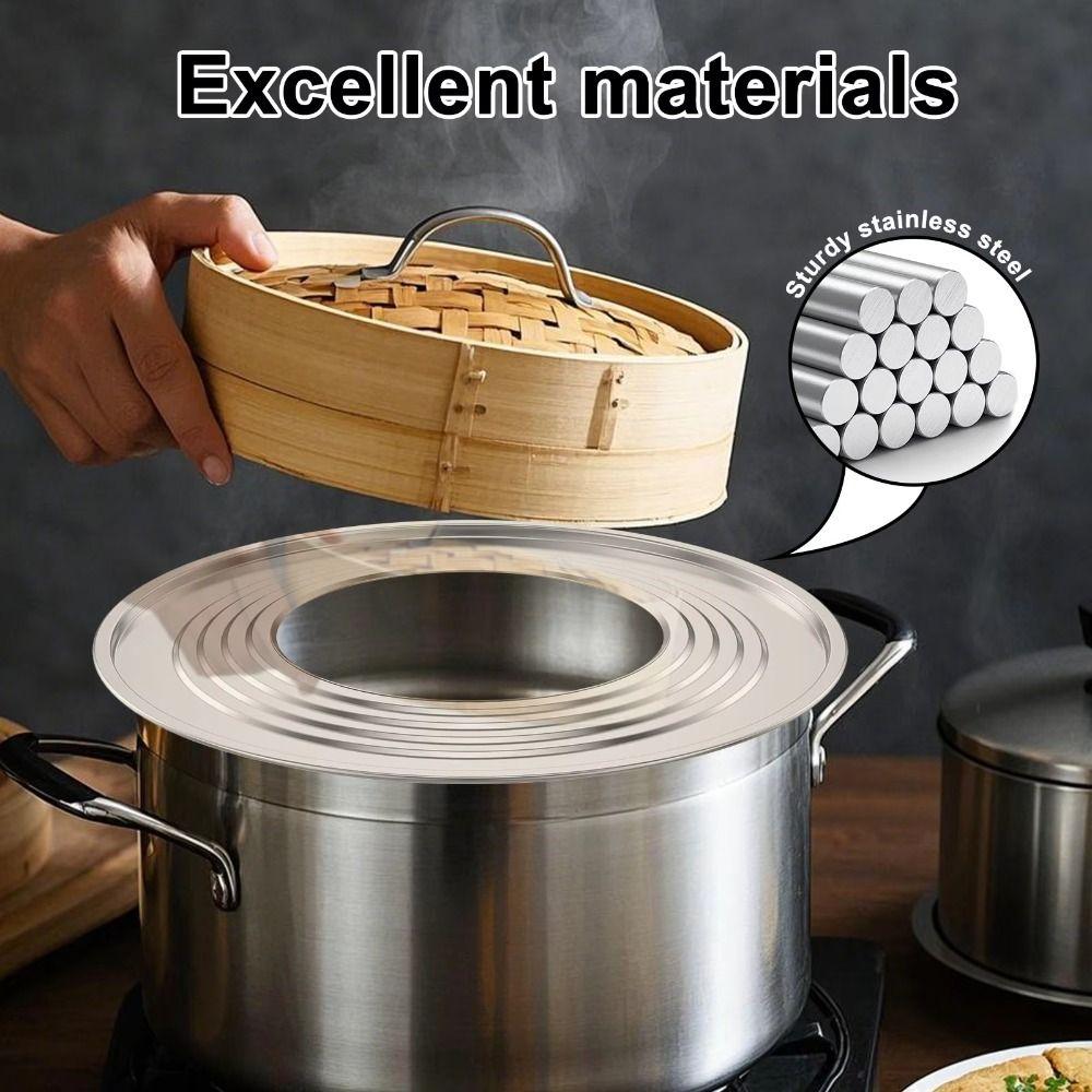 Stainless Steel Steaming Ring for Steamers Multifunctional Round Steamer Ring Adapter Rack Steamer Holder