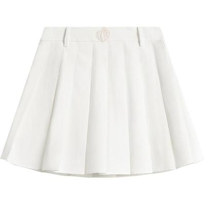 Li Ning Sport Simple Solid Color Casual Skirt Women Skirts White ASKV020-1