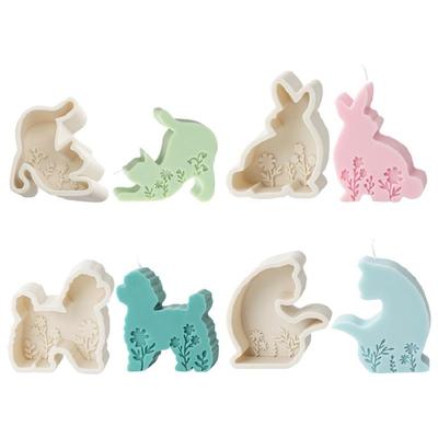 Easy To Clean Silicone Candle Molds Fondant Moulds Animal Shape Resin Project Moulds Silicone Texture for Candle Making