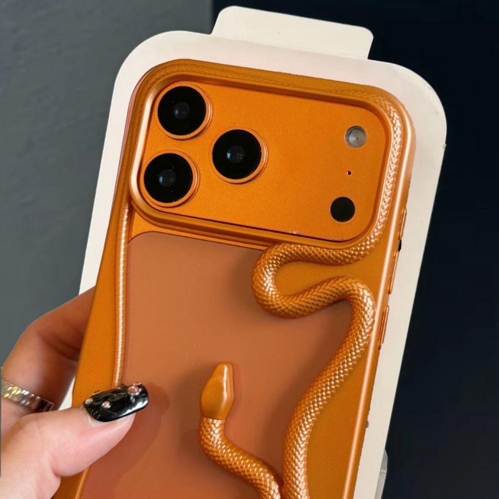 Luxury Large Hollow Electroplated Snake Case for For Iphone 17 16 15 14 13 12 11 Pro Max Plus Plating Armor Cooling 3D Phone Cover