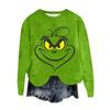 Women's Fashion Round Neck Pullover Top Long Sleeve Tee Christmas Printed Sweatshirt