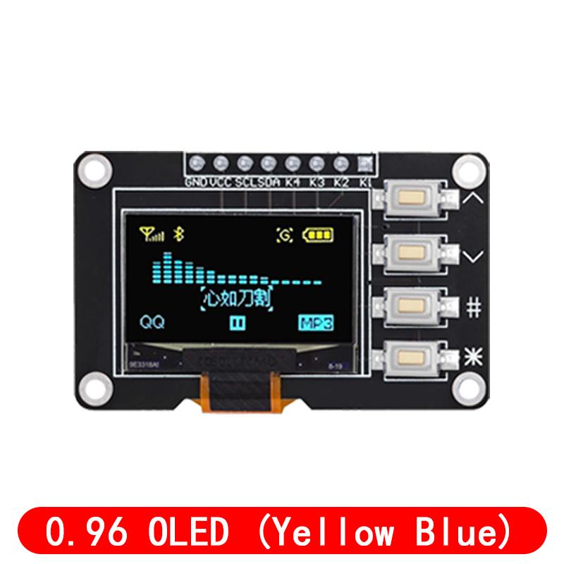 NEW product 0.96 inch OLED IIC White/YELLOW BLUE/BLUE 12864 OLED Display with 4x4 key I2C SSD1315 LCD Screen Board for Arduino