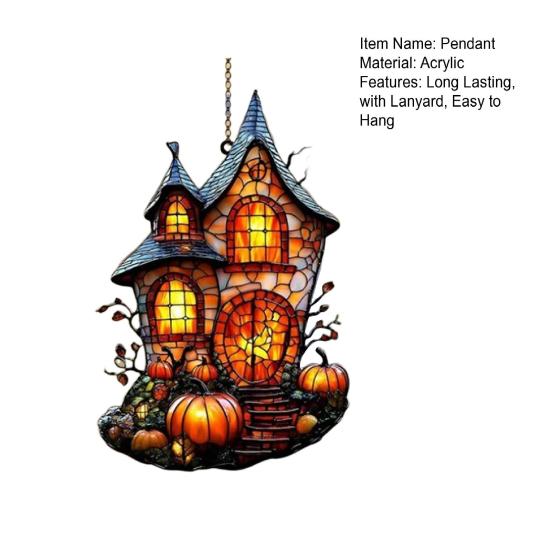 Halloween Hengende Anheng Håndmalt Glassmaleri Vinduspynt med Snor Lett å Henge Solfanger Innendørs Vindusdekorasjon