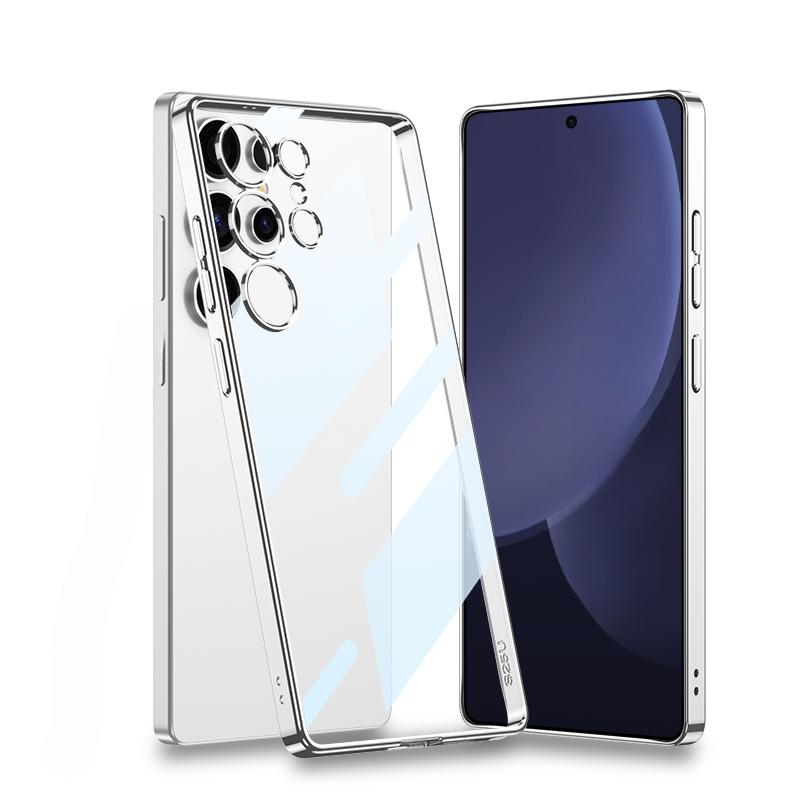 Galaxy S25 Ultra Electroplating Clear Phone Case for Samsung Galaxy S25 Ultra Hard Shell Transparent Protective Cover