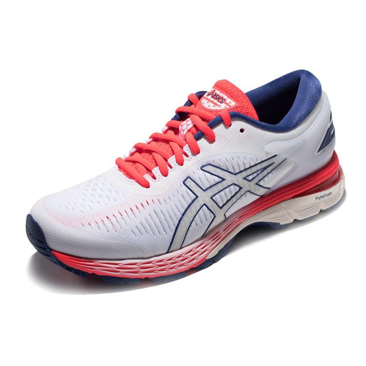 Asics Gel-Kayano 25 Low Top Fabric Durable Running Shoes Women Sneakers White Red 1012A032-100