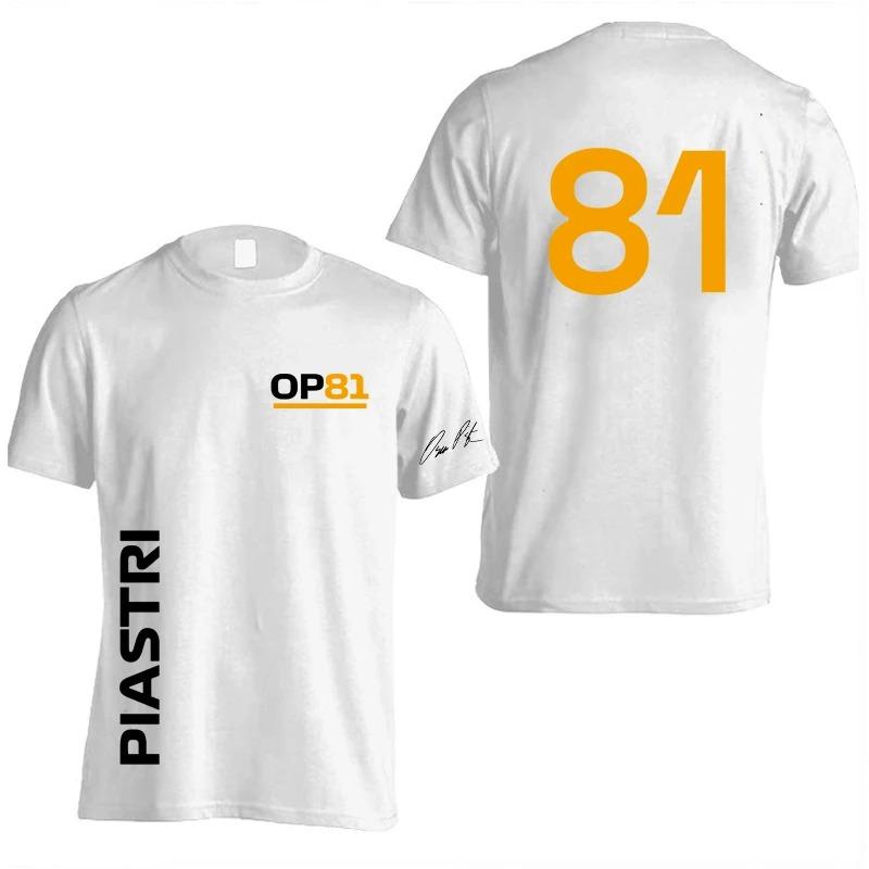 Oscar Piastri 81 Driver Logo Racing Team Men T-shirt Summer Short Sleeve Women Tee Shirts Fashion Couple Clothes Top