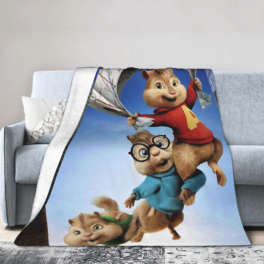 A-Alvin and the Chipmunks Blanket Cover Plush Throw Blanket Bedding Couch Soft Warm Bedsprea,