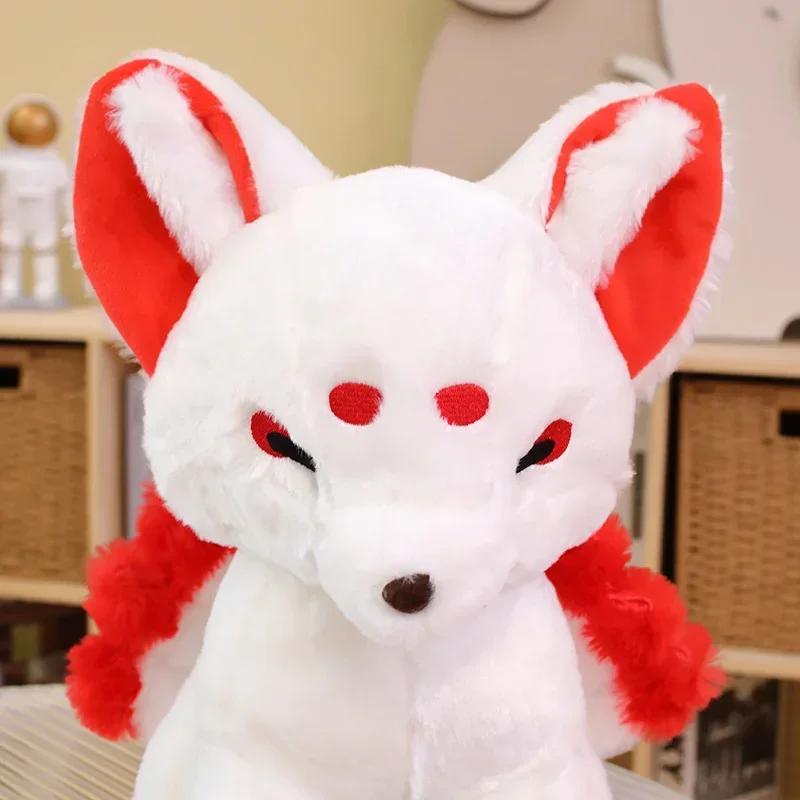 38cm Simulation Fat White Nine-Tailed Fox Plush Toy Stuffed Fox Animal High Quality Gumiho Birthday Gift Toy Home Decor Toy