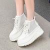Thick-soled Muffin High-top Shoes New Mesh Breathable Casual Comfortable Small Board Shoes In Summer