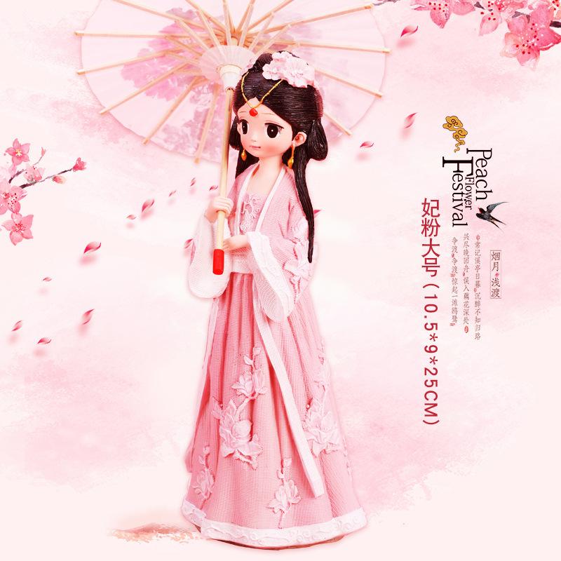 2025 New Arrival China Resin Traditional Chinese Style Cute Girl Figurines Miniatures Desk Accessories Home Decoration Ornaments