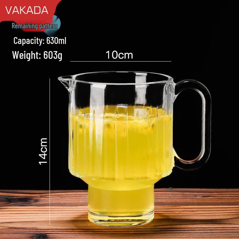 VAKADA Striped Borosilicate Glass Mug with Handle