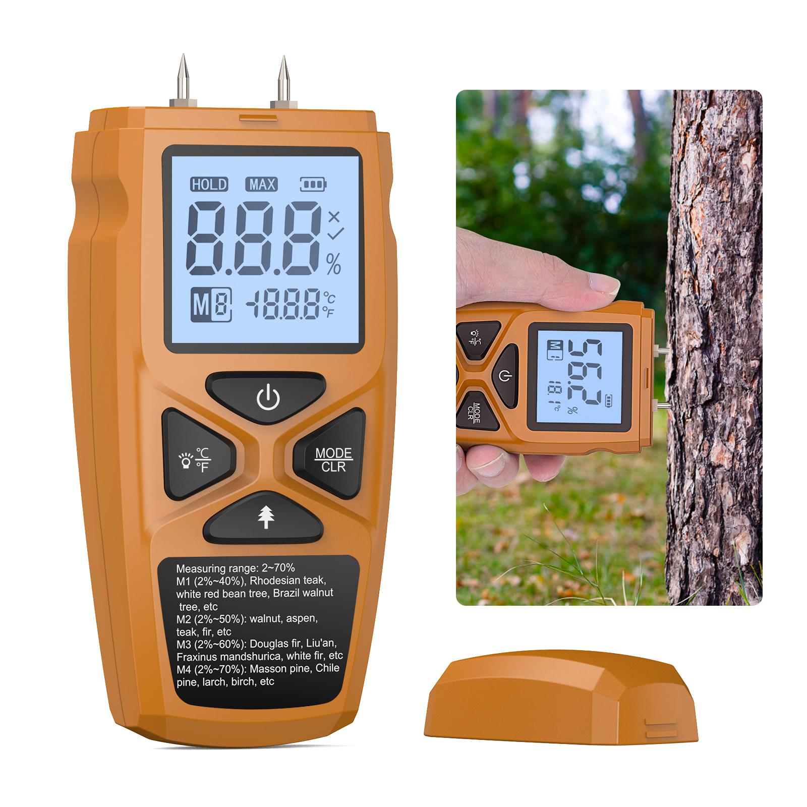 

Wood Moisture Meter Digital Firewood Moisture Meter Precise Lumber Humidity Detector Tool Portable Drywall Moisture Detector жовтий
